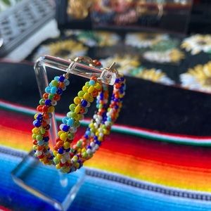 Colorful Beaded Hoops